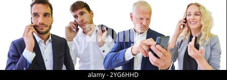 Collage of business people using their smartphone phones as a communication concept Stock Photo
