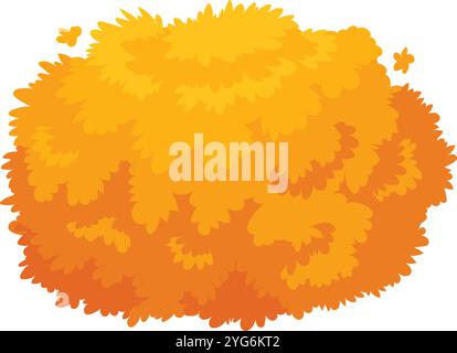 Vibrant autumn bush with orange leaves, showcasing natures colorful beauty. Ideal for design projects Stock Vector