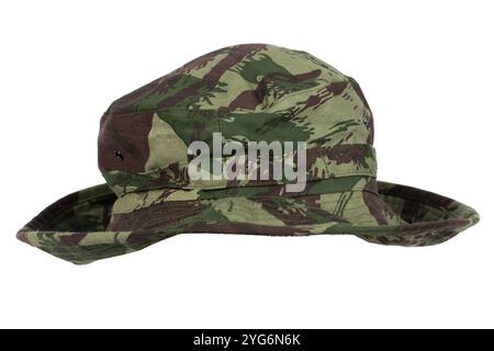 jungle camo boonie hat isolated on white background Stock Photo