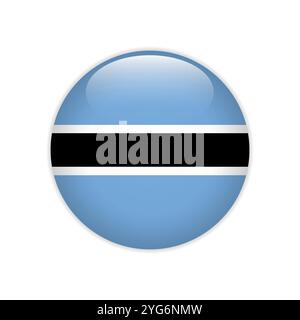 Botswana flag on button Stock Vector
