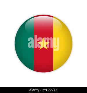 Cameroon Round Country Flag. Circular Cameroonian National Flag ...