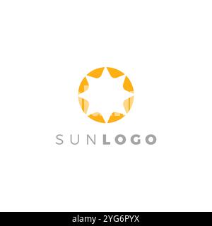 Sun Logo Template Vector. Horizon Logo Stock Vector