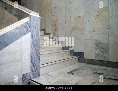 Flight of stairs with contrasting marble finish Stock Photo