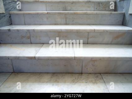Fragment of a staircase with marble steps Stock Photo