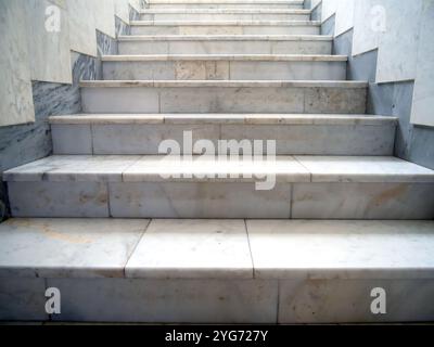 Staircase steps lined with marble Stock Photo