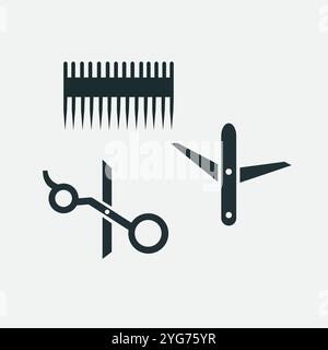 illustration of hair cutting tools Stock Vector