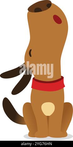sitting dog looking up illustration vector isolated on white background ...