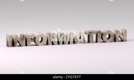Luxury concrete inscription information on grey podium, soft light, front view smooth background, 3d rendering Stock Photo