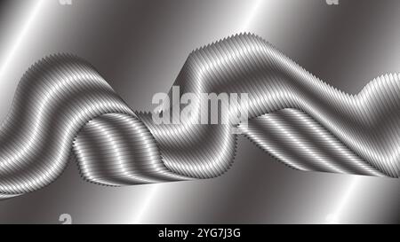 Steel metal silver abstract background with topographic grayscale texture object Stock Vector