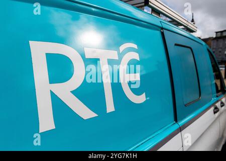 RTE Outside Broadcast van in Bantry, West Cork, Ireland. Stock Photo