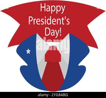 Flat Style Presidents Day Background for T-Shirt Design Stock Vector