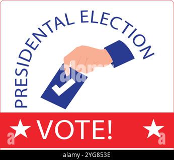 Voting Ballots and People Casting Votes in Election Stock Vector