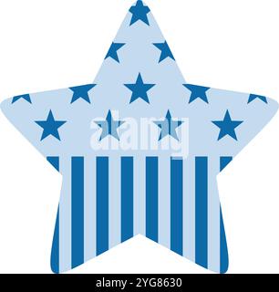 American Flag with White Stars on Blue and Red Stripes Vector Illustration Stock Vector