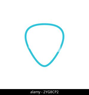 Guitar pick icon. Isolated on white background. From blue icon set. Stock Vector