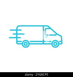 Moving van icon. Isolated on white background. From blue icon set. Stock Vector