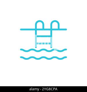 Swimming pool icon. Isolated on white background. From blue icon set. Stock Vector