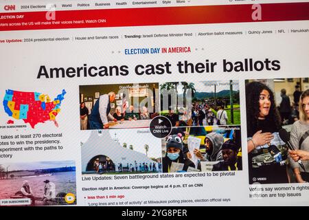 CNN News website as America heads to the polls on Tuesday 5th November 2024 for the President of the United States election.. Stock Photo