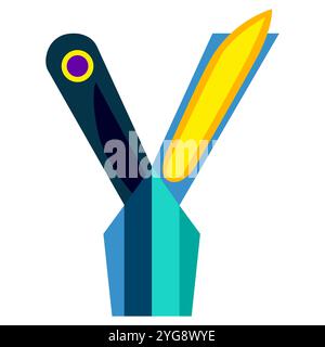cosmos effect alphabet letter vector illustration. Modern fantasy character. Stock Vector