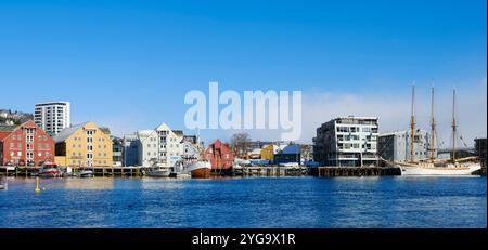 Harbor and waterfront. Tromso during winter in the northern part of Scandinavia, Norway. Stock Photo