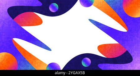 Abstract Background with Colorful Gradient Shapes and Texture Effect. Vibrant and Creative Cover or Banner Design Template Stock Vector