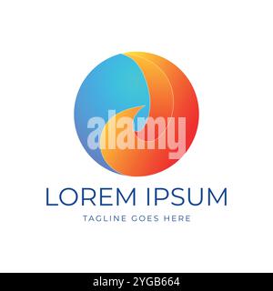 Modern Abstract Circular Hot and Cool Element for Heating and Cooling Corporate Business Logo Icon Design Vector Stock Vector