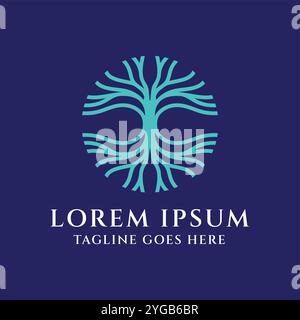 Tree of Life, Oak Banyan Maple Root for Health Icon Illustration Design Vector Stock Vector