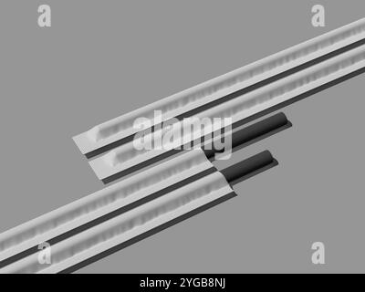 White blank unwrapped straw mockup 3D rendered Stock Photo