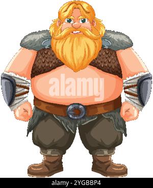 Bearded Viking warrior in traditional attire Stock Vector