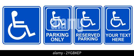 Disabled road sign isolated on a white background Stock Vector