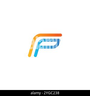 FP Initial Logo Design. Letter PF Icon Stock Vector