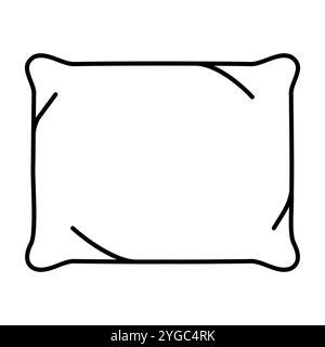 Minimalistic pillow icon representing comfort and style in home decor. Clean design ideal for interior design apps, websites, and decor-related projec Stock Vector