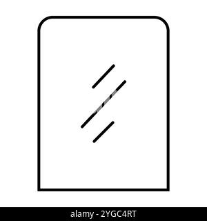 Sleek, minimalistic icon of a wall mirror, representing style and functionality in home decor. Ideal for interior design, decor apps, and websites foc Stock Vector