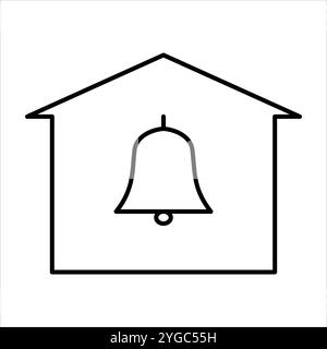 Minimalistic icon of an apartment alarm, symbolizing security and safety. Ideal for apps, websites, or projects focused on home protection, smart home Stock Vector