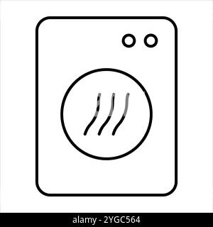 Simple flat icon of a tumble dryer, featuring a minimalistic design with clean lines and basic shapes. Ideal for user interfaces and app icons. Stock Vector