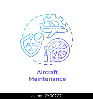 Aircraft maintenance blue gradient concept icon Stock Vector