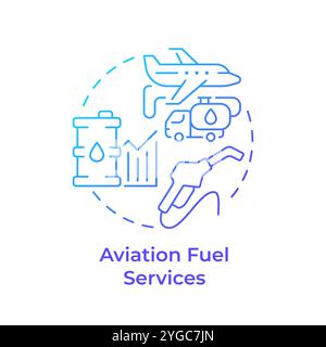 Aviation fuel services blue gradient concept icon Stock Vector