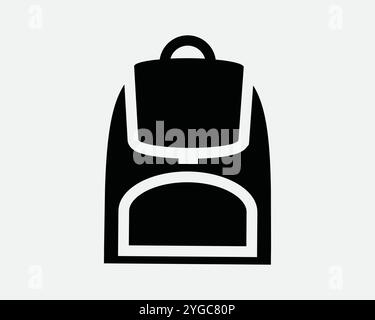 Backpack Schoolbag School Bag Luggage Baggage Travel Holiday Adventure College Equipment Backpacker Sign Icon SVG Shape Outline Black White Vector Stock Vector