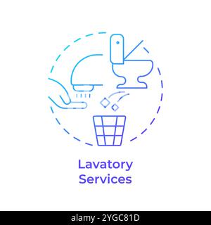 Lavatory services blue gradient concept icon Stock Vector