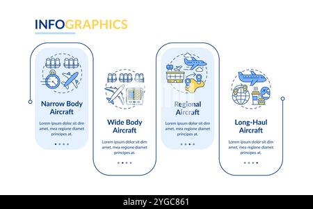 Aircraft different types rectangle infographic vector Stock Vector