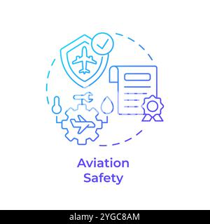 Aviation safety blue gradient concept icon Stock Vector