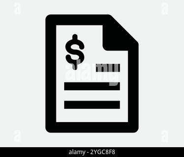 Financial Document Finance Receipt Report Budget Accounting Paper Bill Tax Form Payment Dollar Business Icon Sign Shape Line Outline Black White Vecto Stock Vector