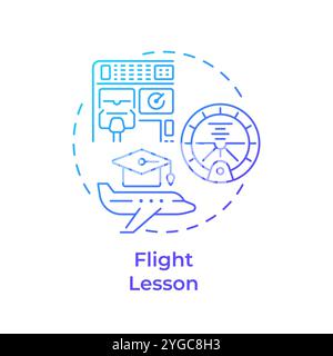 Flight lesson blue gradient concept icon Stock Vector