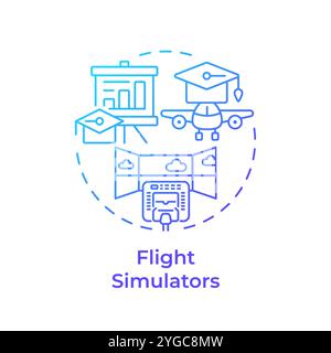 Flight simulators blue gradient concept icon Stock Vector