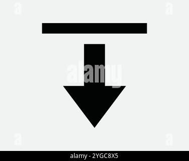 Download Down Load Loading Arrow Downward File Data Internet Website Web Site Here Location Direction Path Sign Icon Shape Outline Black White Vector Stock Vector