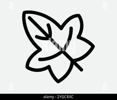 Leaf Leaves Plant Garden Nature Fall Autumn Natural Landscape Environment Green Botanical Foliage Icon Sign Shape Line Outline Black White Vector Stock Vector