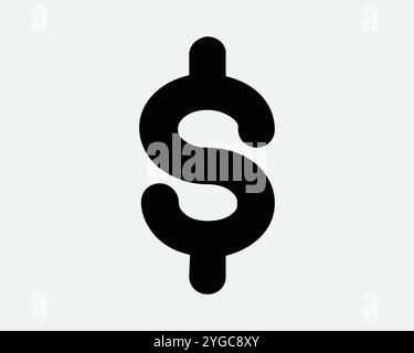 Dollar USD Money Currency Wealth Asset Investment Tax Bank Coin Finance Business Economy Rich Asset Icon Sign Shape Line Outline Black White Vector Stock Vector