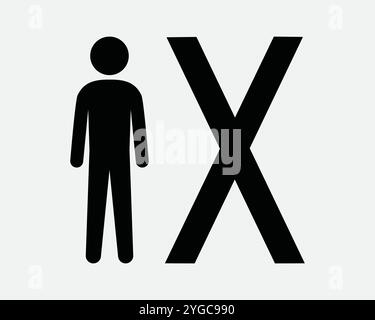 No Human Entry Enter Enterance Prohibited Not Allowed Ban Cannot Staff Employees Only Do not Cross Man Sign Icon SVG Shape Outline Black White Vector Stock Vector