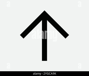 Up Arrow Arrowhead Point Pointing North Upward Above Straight Ahead Enter Entrance On Top Upload Ascend SVG Sign Icon Shape Outline Black White Vector Stock Vector