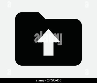 Upload Up Load Folder File Paper Storage Archive Uploading Attach Send Save Cloud Digital Computer Net SVG Sign Icon Shape Outline Black White Vector Stock Vector