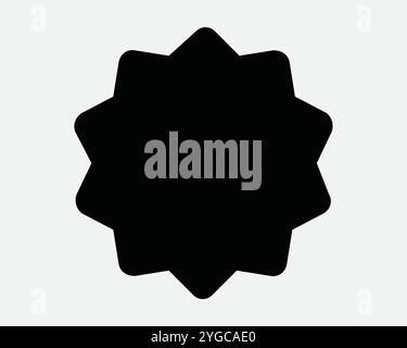 Star Tag Label Sticker Price Promo Badge Button Banner Promotion Starburst Medal Mark Explode Seal Sign Icon SVG Shape Outline Black White Vector Stock Vector